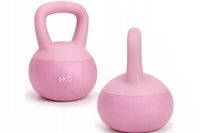 KETTLEBELL Kula do TRENINGU Fitness Hantla Różowy 6kg Gumowany Ciężarek