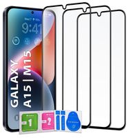 3x SZKŁO NA CAŁY EKRAN do Samsung A15 | M15 SZYBKA 5D zestaw 3 sztuk