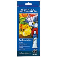 farby olejne 12 kolorów 12 ml flamingo line
