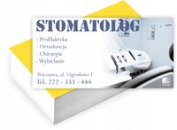 Wizytówki firmowe reklamowe 100szt duży wybór wzorów STOMATOLOG