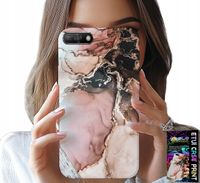 ETUI DO HUAWEI Y6 2018 - ELEGANCKI MARMUREK MODNE WZORY + SZKŁO