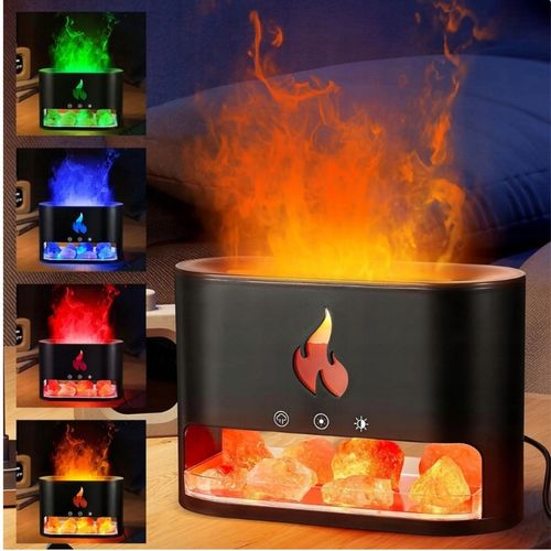 NAWILŻACZ POWIETRZA DYFUZOR KOMINEK LAMPKA NOCNA LED EFEKT PŁOMIENIA + na Arena.pl