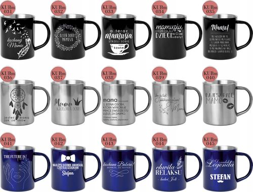 Kubek metalowy z grawerem PREZENT dla par iminiem na Arena.pl
