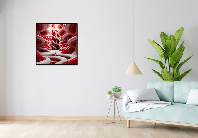 Plakat 70x70cm Czerwone Wiry zdjęcie 4