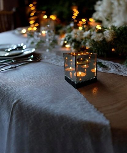 Świecznik magiczny z lustra 3D iluzja nieskończoność pojedynczy czarny na Arena.pl