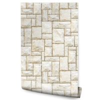 Tapeta Ozdobna Mur Beżowy ŁUPEK Kamień Efekt 3D