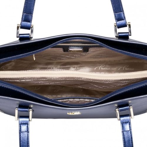 NUCELLE Metaliczny shopper Niebieski na Arena.pl
