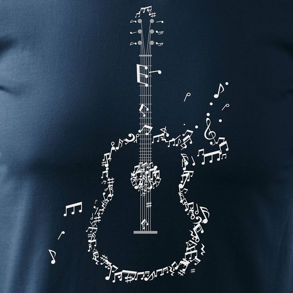 Koszulka rock rockowa jazz z gitarą dla gitarzysty męska granatowa REGULAR S zdjęcie 2