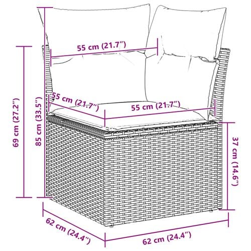 Zestaw Sof 7 pcs Czarny polirattan na Arena.pl