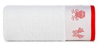 Ręcznik świateczny z żakardową bordiurą 70X140 biały+czerwony x3