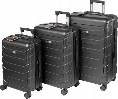 Zestaw 3 solidnych walizek podróżnych bagaż kufer lekka samolot 94L+63L+40L na Arena.pl