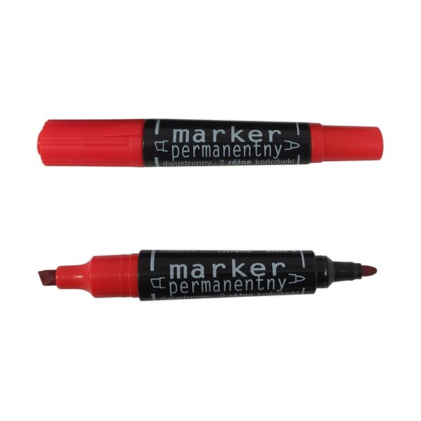 marker permanentny 89005 dwustronny czerwony zdjęcie 1