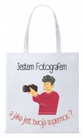 Dla Fotografa Fotografki Torba Eco Biała Shopper Z Nadrukiem Ze Zdjęciem