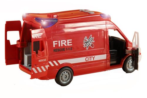 STRAŻ POŻARNA SAMOCHÓD ZABAWKA WÓZ AUTO STRAŻACKI POJAZD NAPĘD GUMOWE KOŁA na Arena.pl