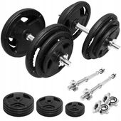 HANTLE ŻELIWNE 2x20kg gryf Talerze zestaw 40kg