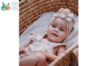 Jamiks TINTA turban dla dziewczynki kwiatki beżowy 46-48