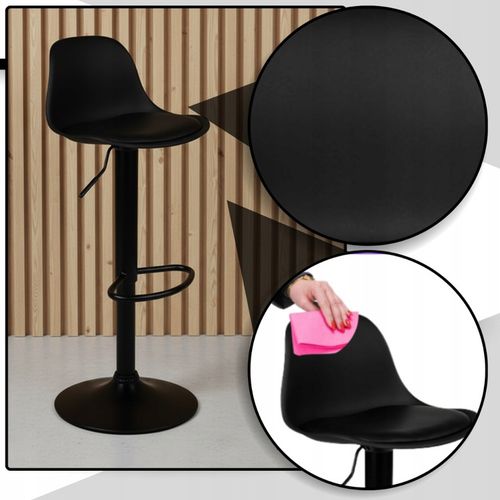 Hoker barowy plastikowy czarny obrotowy regulowany ekoskóra do wyspy na Arena.pl