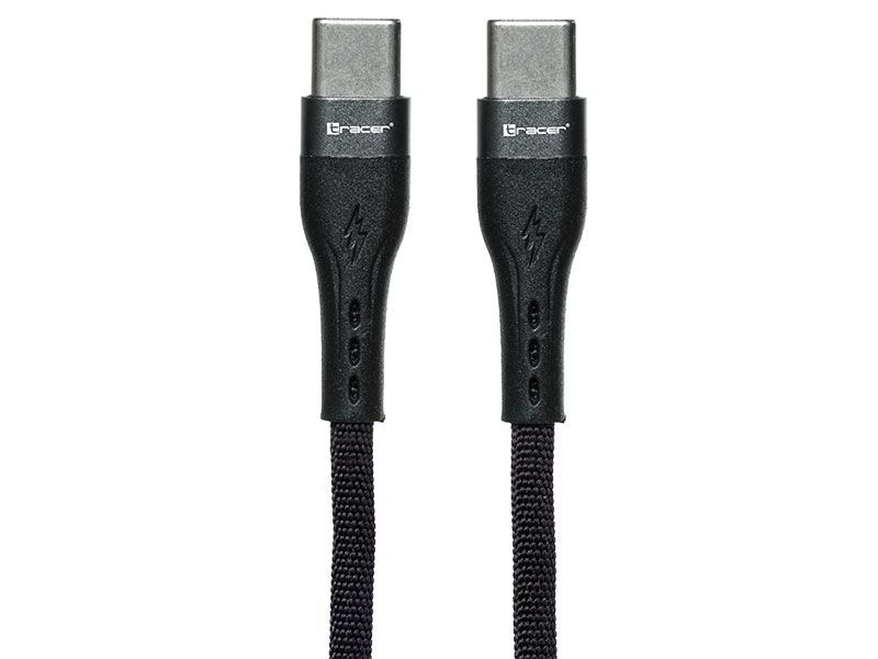 Kabel TRACER Typ C - Typ C 1m czarny 60W zdjęcie 2