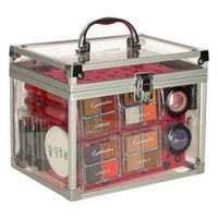 DUŻY KUFEREK ZESTAW KOSMETYKÓW DO MAKIJAŻU