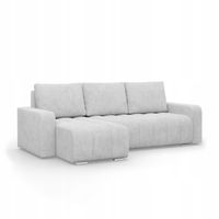 NAROŻNIK ABRIELLE JASNY SZARY Rogówka KANAPA Funkcja Spania Wygodny