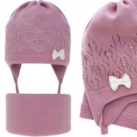 KOMPLET DLA NIEMOWLAKA czapka wiązana komin 40-42