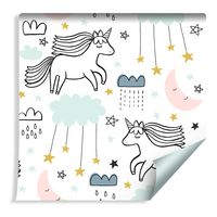 Tapeta Do Pokoju Dziewczynki - Śpiące Jednorożce ROLKA 10m