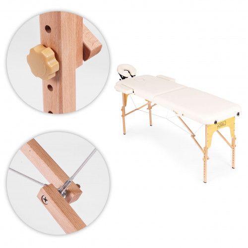 STÓŁ DO MASAŻU MODERNHOME 2-SEGMENTOWY DREWNIANY PVC 250KG na Arena.pl