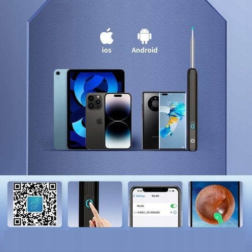 SMART OTOSKOP KAMERA CZYSZCZENIE USZU WOSK WIFI HD APLIKACJA ENDOSKOP na Arena.pl