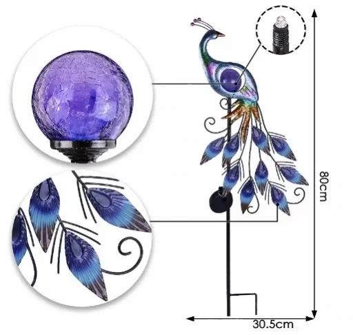 PAW METALOWA STATUETKA OZDOBNA DO OGRODU LED zdjęcie 7