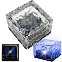 Lampa ogrodowa solarna led najazdowa kostka lodu brukowa sześcian 7x7cm