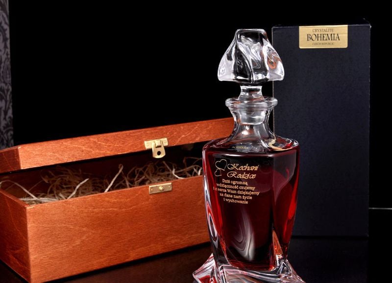 Karafka Podziękowanie urodziny BOHEMIA ETUI grawer zdjęcie 5