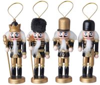 Kpl. 4 drewnianych zawieszek z mechanizmem dziadek do orzechów