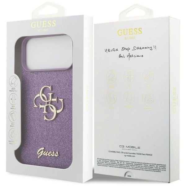 Etui Guess Fixed Glitter Big 4G do iPhone 17 Pro Max liliowy zdjęcie 8