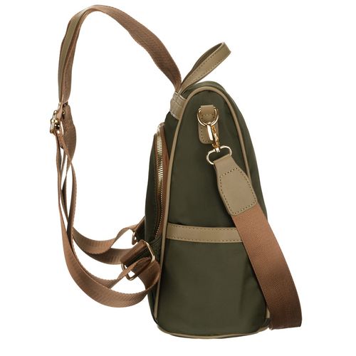 zielony, miejski plecak damski z nylonu i skóry ekologicznej z doczepianym na Arena.pl