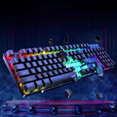 KLAWIATURA MYSZKA PODKŁADKA GAMINGOWA PODŚWIETLENIE PROFESJONALNY ZESTAW na Arena.pl