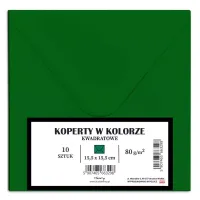 Koperty Kwadratowe, Butelkowa Zieleń (10 Sztuk)