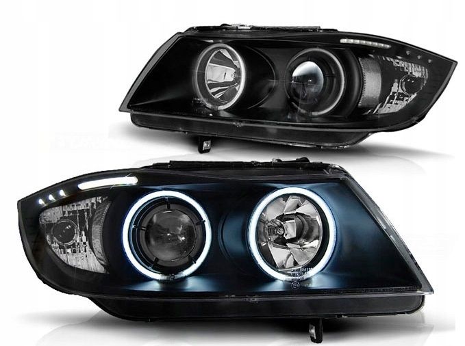 LAMPY REFLEKTORY BMW E90/E91 OD 03.2005 DO 08.2008 RINGI CCFL BLACK zdjęcie 2