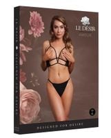 open cup triangle bra with lace and adjustable sliders - one size - black