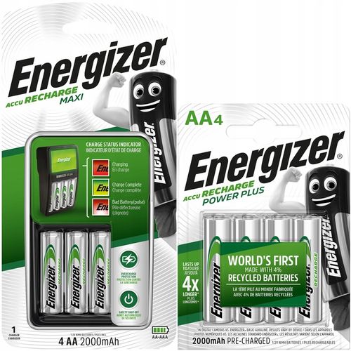 Ładowarka ENERGIZER Maxi Baterii AAA R3 AA R6 + 8x Akumulatorki AA 2000mAh na Arena.pl