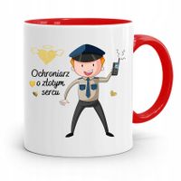 Dla Ochroniarza Stróża Kubek Czerwony Na Prezent Z Nadrukiem Ze Zdjęciem