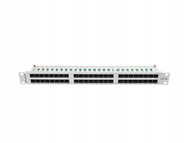 Patch Panel 48 Port 1U Kat.5E szary zdjęcie 3