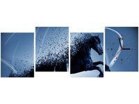 45CM 120CM ZEGAR 4 ELEM NIEBIESKI KOŃ GMENTARYZACJA JAKUB BANAŚ ŚCIENNY