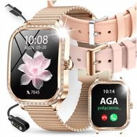 SMARTWATCH DLA KOBIETY DAMSKI ZEGAREK ROZMOWY MENU POLSKIE PULS + 3