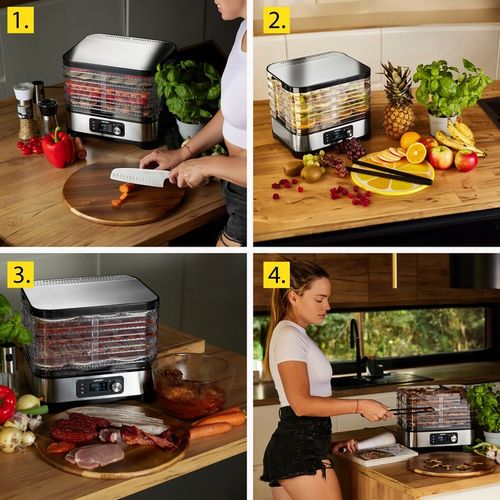 DUŻA Suszarka do Grzybów Owoców Warzyw Yoer INOX +Termoobieg 450W +Timer na Arena.pl