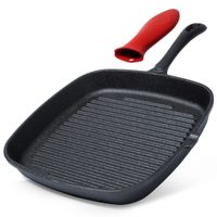 patelnia grillowa żeliwna 24cm z silikonową nakładką cast line 199044