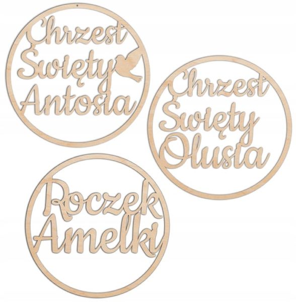 TWÓJ NAPIS w kole obręczy I KOMUNIA ŚWIĘTA CHRZEST ROCZEK URODZINY ŚLUB 50 zdjęcie 2