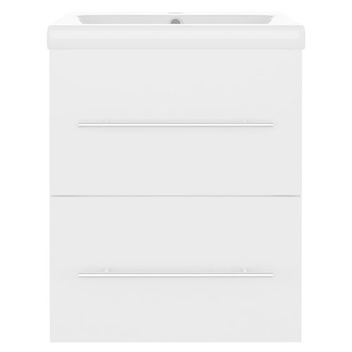 Szafka z wbudowaną umywalką, biała, materiał drewnopochodny na Arena.pl