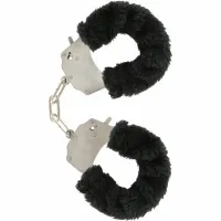 toyjoy furry fun czarne mankietki z pluszowym wykończeniem i