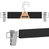 Wieszaki klamrowe na ubrania 2 szt. do spodni, spódnic zestaw czarny