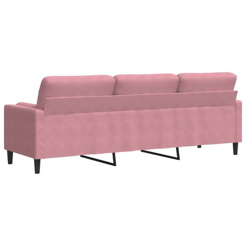 3-osobowa sofa z poduszkami, różowa, 210 cm, aksamit na Arena.pl